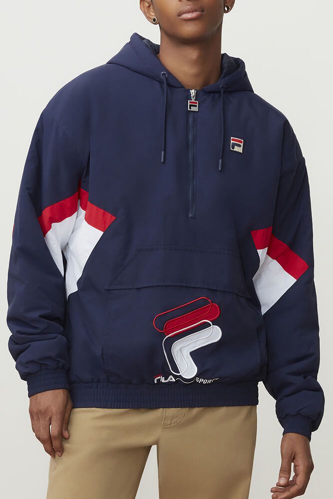 Fila Jakke Herre Marineblå Resso 1/4 Zip 251967-XJH